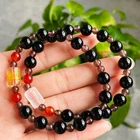 8mm 2pcs Natural Black Tourmaline Crystal Women Beads Bracelet AAA