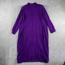 Sergio Hudson Strong Shoulder Sweater Dress 4X Mock Neck Midi Long Sleeve Knit