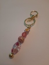 Beaded Keychain Lanyard with mixed Beads  Purse Bag Phone Accessory