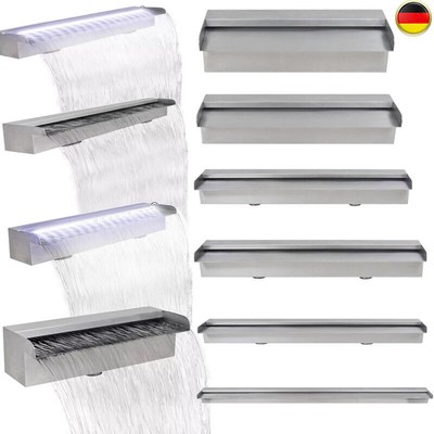 Wasserfall mit/ohne LEDs Wasserspiel Pool Teich Waterfall Pool-Fontäne Edelstahl