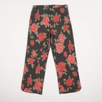 Blue Seven Damen Capri Hose Gr. M Mehrfarbig Viskose Blumenmuster Regular Fit Hi