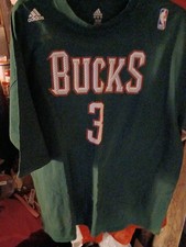 adidas Men's NBA #3 Brandon Jennings Milwaukee Bucks Jersey Size Medium X Large
