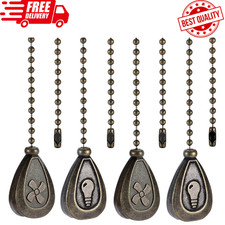 2 or 4 Bronzed Ceiling Fan Pull Chain Extension 12 Inches Classic Drop Shaped