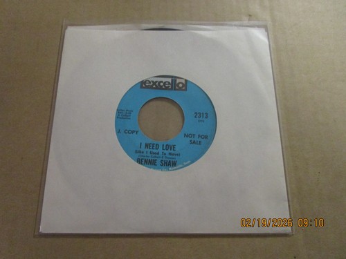 BENNIE SHAW What Price For Love Promo 7" 45 Used! 1970 Excello Northern Soul