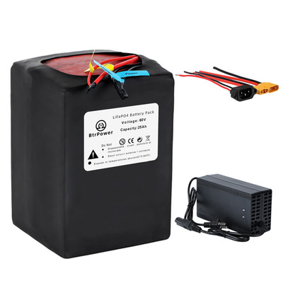 Btr 36V 48V 60V72V LiFePO4 Battery with 30A/50A BMS for 3000W motor.