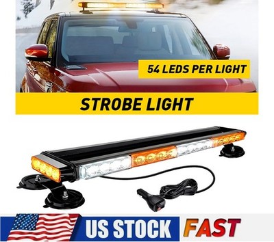 54LED Emergency Strobe Light Bar Rooftop Double Side Traffic Universal Advisor