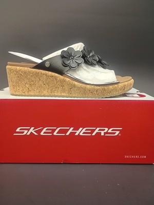 Skechers Womens Arch Fit Beverlee Rare Blossom Black US 5.5 NWB