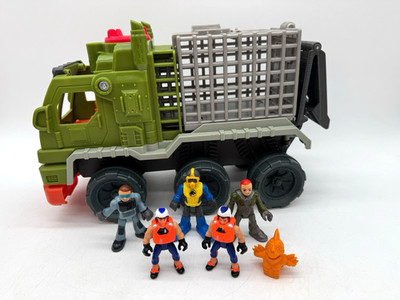 Jurassic World Imaginext Vehicle Park Dinosaur Jeep Truck Toy Hauler Lot 6 Figs