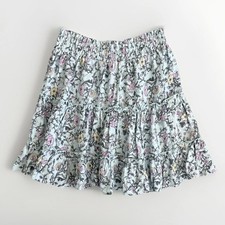 Wallflower Blue Floral Tiered Boho Skirt Prairie Cottage Size Medium NWT