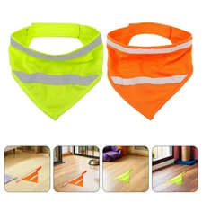 2 Pcs Pet Fluorescent Triangle Towel Dog Reflective Gear Scarf Cute Bandana