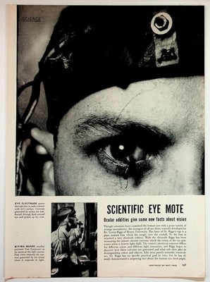 Vintage 1950s Science Magazine Page Eye Mote Vision Research B&W Print Article