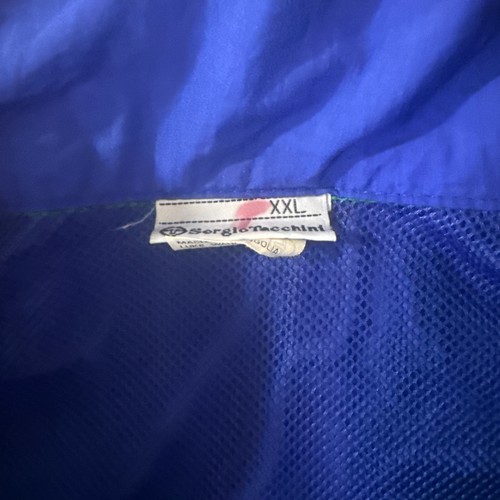 Sergio Tacchini Men XXL Vintage 90’s Blue- Green Track Jacket Windbreaker Rare - Picture 7 of 22