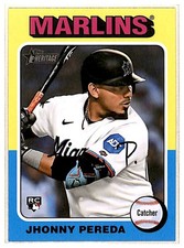 2024 Topps Heritage Dark Blue Border Jhonny Pereda RC Miami Marlins #719