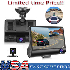 1080P 4" Dual Lens HD Car DVR Rearview Video Dash Cam Recorder Camera G-Sensor