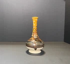 Royal Haeger USA Bud Vase Brown Orange Drip Glaze Vintage Pottery 7”