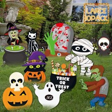 Jetec 10 Pcs Halloween Yard Stakes Decorations, Halloween Yard Signs