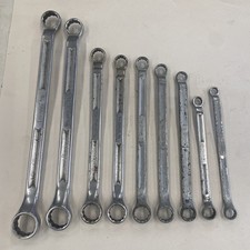 9 pc. lot Snap-on USA Box End Offset Wrenches, 3/8" - 1 inch. USED READ, M0504