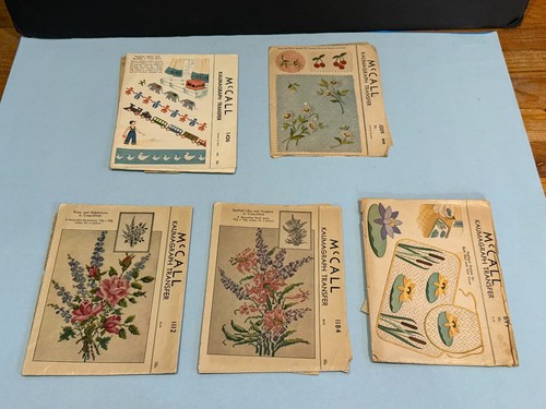 LOT of 5 VTG 1930s 1940s  McCall Kaumagraph Transfer sewing patterns - Unused