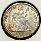 1887 Liberty Seated Dime Super Original Near BU Pretty Patina CHRC