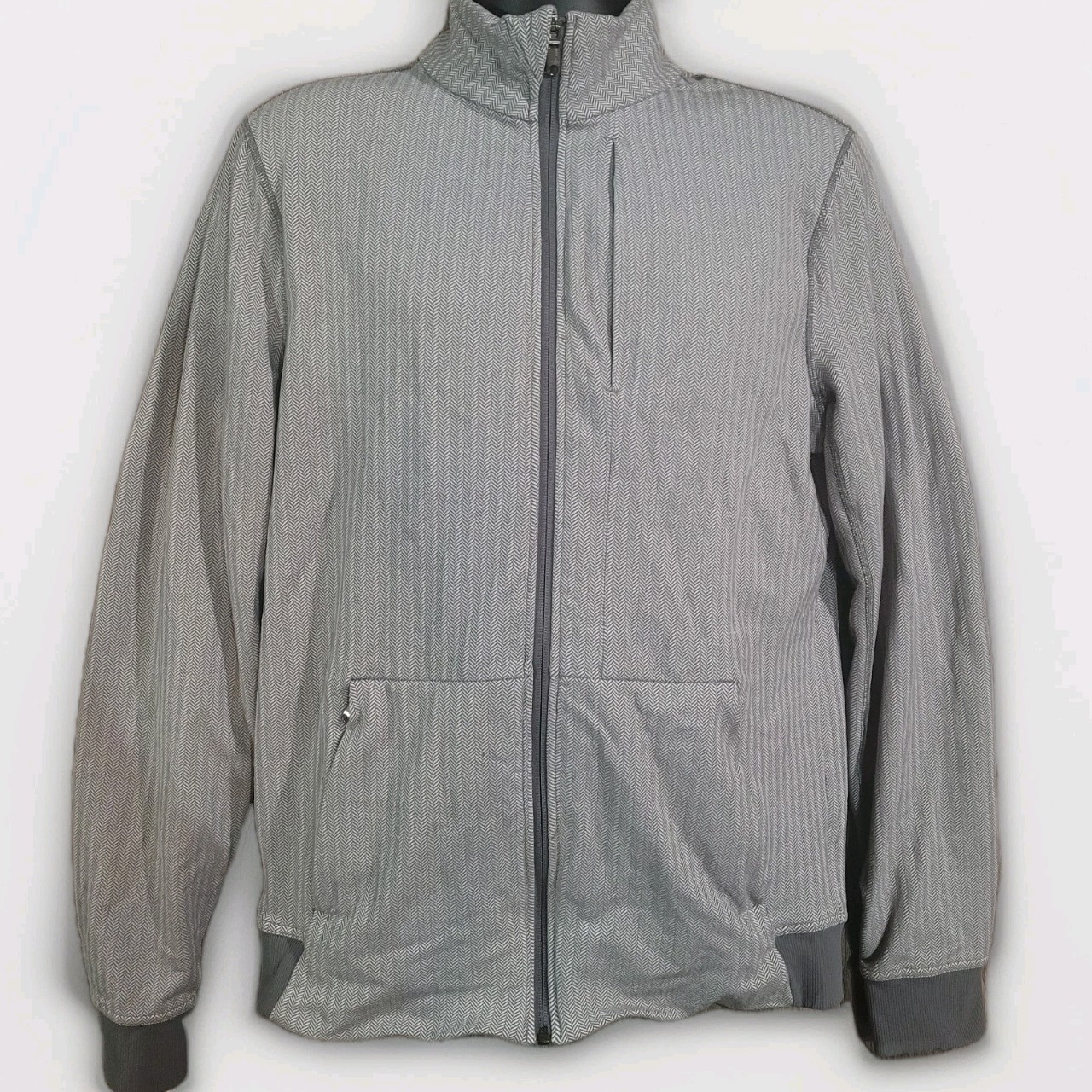 Lululemon PrePost Jacket Herringbone Light Gray M… - image 1