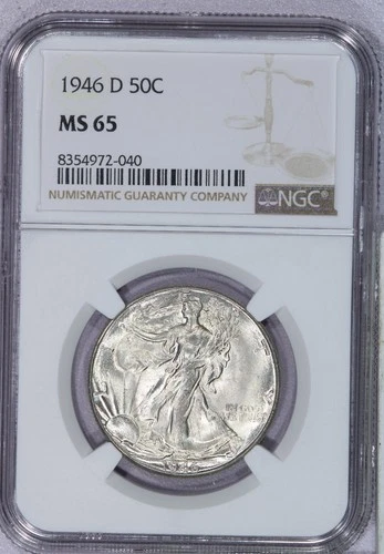1946-D Walking Liberty Half Dollar 50c NGC MS65