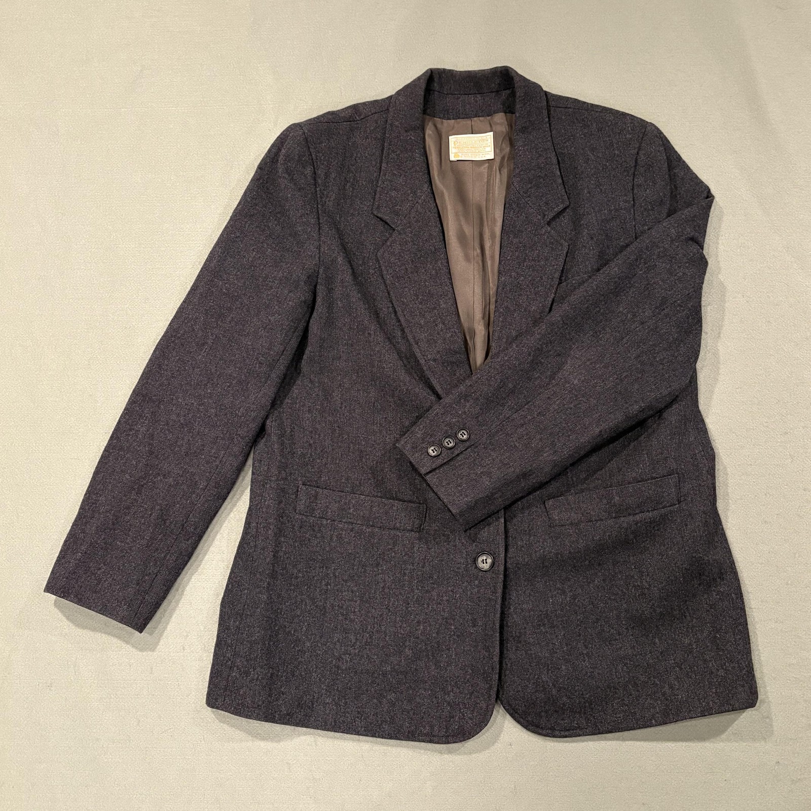 Pendleton Blazer Jacket Womens 14 Large Gray Herr… - image 1