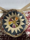 Straw Woven Wall Basket With Sunburst/Geometric Pattern — photo 3