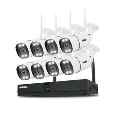 8 Channel Security Camera System Wireless with Two-Way Audio/AI Face/Motion D...