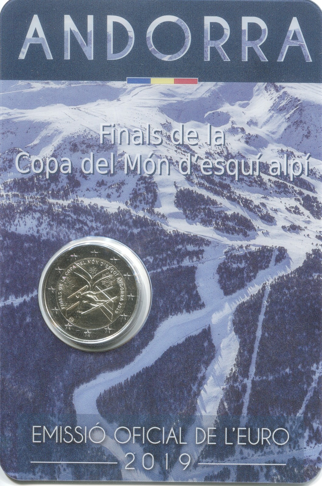 2 Euros Commémoratives Andorre 2019 - Ski Alpin