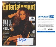 HALLE BERRY AUTOGRAPH SIGNED  ENTERTAINMENT WEEKLY MAGAZINE ACOA