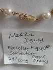 24” Vintage Napier Necklace Gold Tone Faux Pearls Fancy Link — photo 2