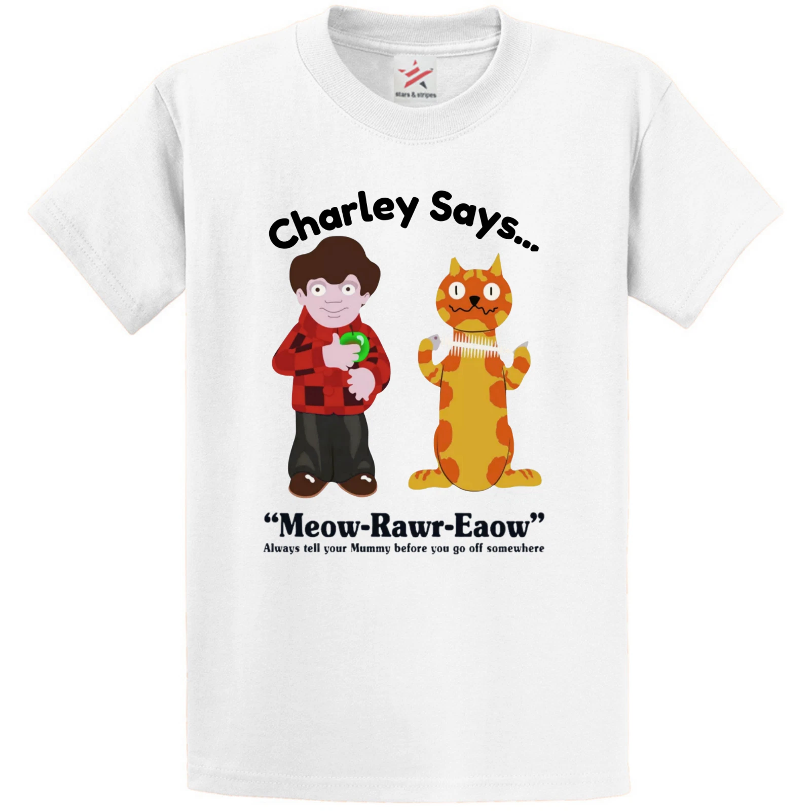 Charley Says 70s Retro Public Safety Cartoon Adults T-Shirt White