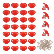 Safety Nose, 50Pcs 17mm Realistic Doll Safety Nose, Red