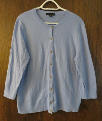 Ann Taylor blue lightweight 3/4-sleeve cardigan, women's XXL, EUC