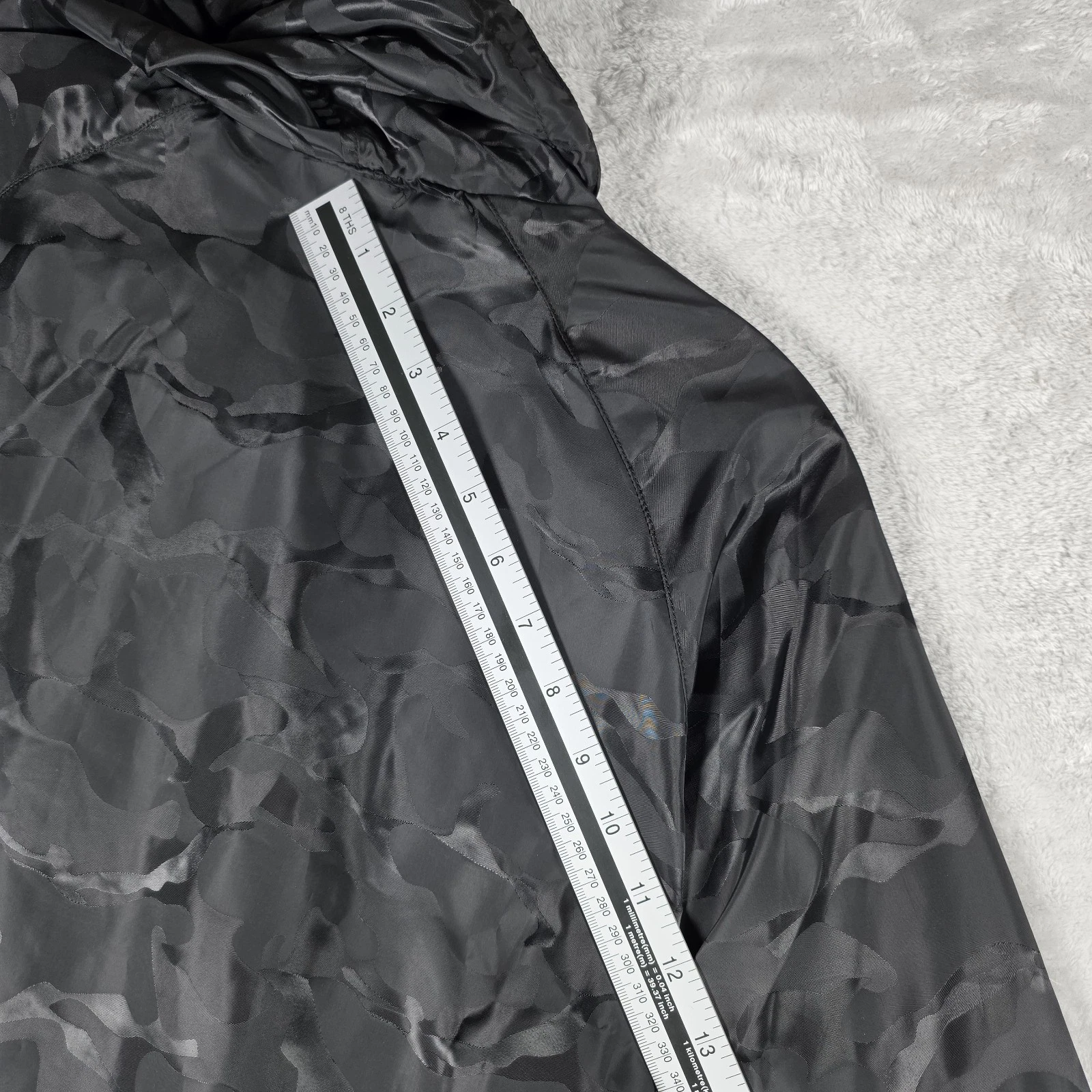 Monster Energy Camo Anorak Windbreaker Pullover Mens Medium Black Hooded Jacket - product detail image 8