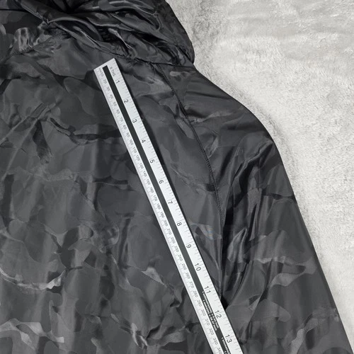 Monster Energy Camo Anorak Windbreaker Pullover Mens Medium Black Hooded Jacket image 8