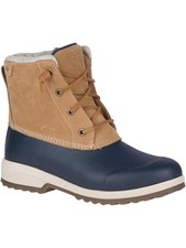 SPERRY Womens Brown Up Heel Pull-Tab Maritime Toe Block Heel Duck Boots 5 M
