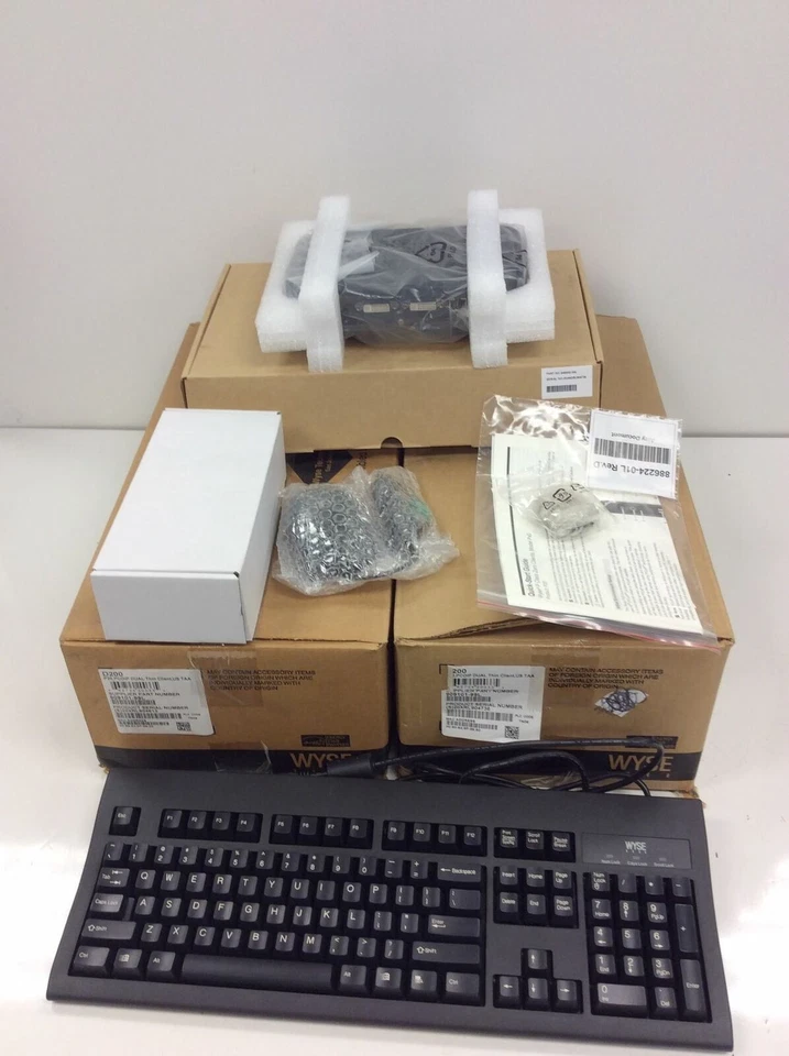 BRAND NEW Wyse D200 P20 Dual Thin Client Terminal w/NEW Keyboard KU-8933/MOUSE - Image 2 of 4