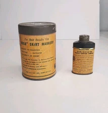 Vintage Corega Tin Denture Powder Dentist Sample Boco Shirt Marking Powder Tin 