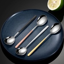 Stainless steel spoon long handle children's dessert spoon table spoon