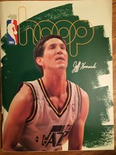 Hoop NBA Magazine 1994 Jeff Hornacek Utah Jazz Schedule and Ticket stub vs Cavs