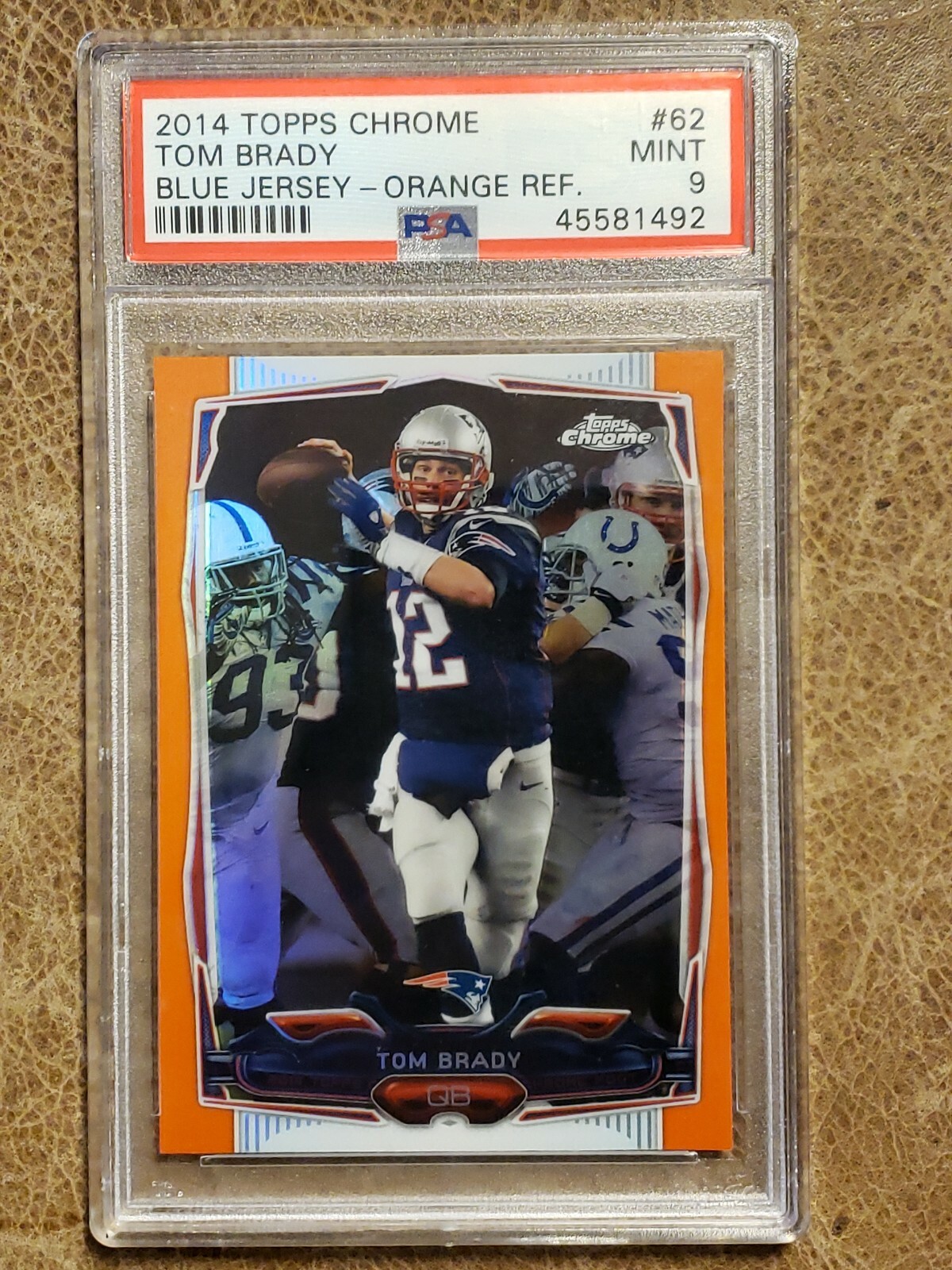 2014 Topps Chrome Tom Brady Orange Refractor Goat PSA 9