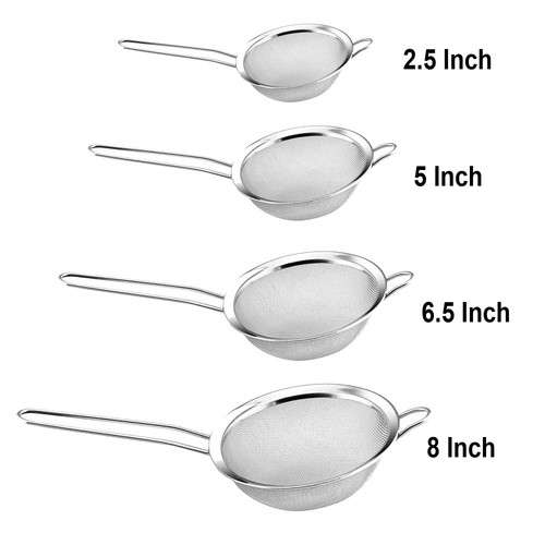 Tamiz colador de malla fina de acero inoxidable YBM Home con mango para Rinsi - Imagen 13 de 13