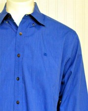 Michael Kors Blue Mans Long Sleeve Dress Shirt Size Large 16 - 36 in