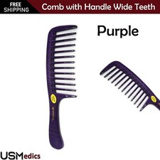 Purple Color Handmade Handled Comb Handle Wide Teeth Beauty Pro Styling comb NEW