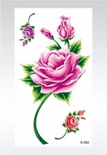 Boho Spirit rose flower temporary tattoo