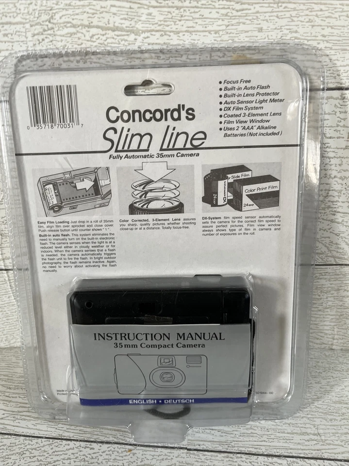 Concord 950 Slim Line Compact 35mm Film Vintage Camera NOS Fully Automatic - Image 4 of 4
