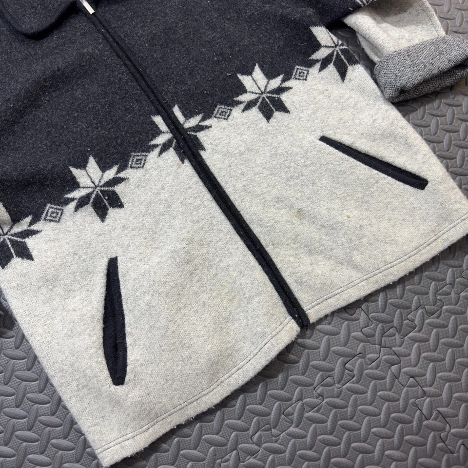 Suéter Venezia Jeans Cremallera Completa Para Mujer 18/20 Dos Tonos Gris Estampado Azteca Lana Foto 2 de 4