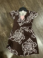 She  s the one Brown Floral Dress Girls Play many size 6X Flowers white