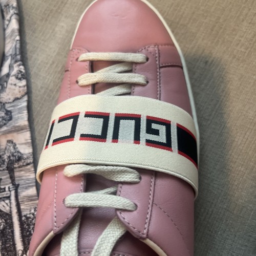 Zapatillas bajas Gucci de cuero rosa Ace Gucci a rayas talla 38 - Imagen 5 de 11